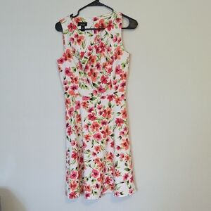 Ann Taylor Pink Floral Midi Dress